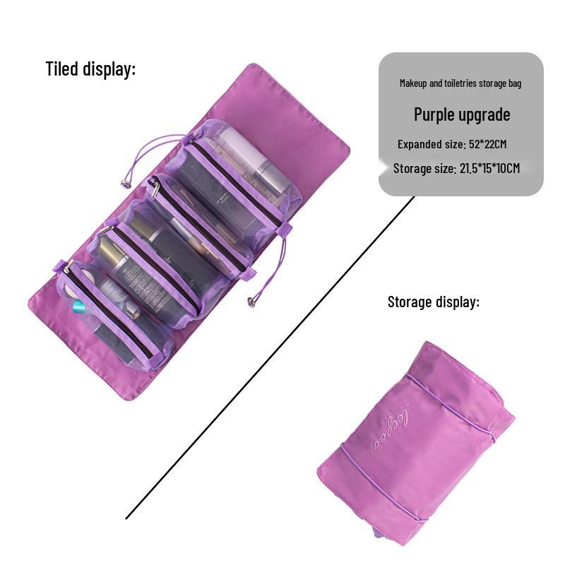 

Съемная многофункциональная косметичка 4-в-1 - Большая вместимость, портативный дорожный органайзер