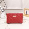 Embroidered Rhombus Soft Bag New Versatile Shoulder Messenger Women's Bag Niche Leather Mobile Phone Change Bag