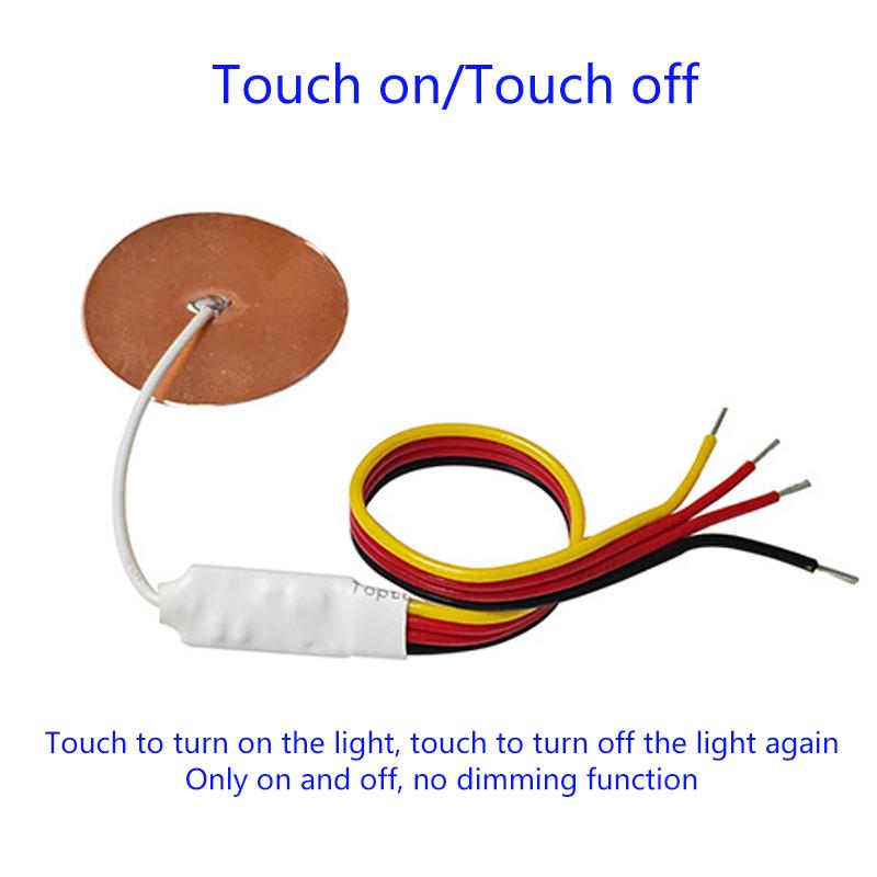 

Copper 12v24v Mini Touch Sensor Switch Without Opening Penetrating Wood Board Glass Sensor Copper Foil Self-adhesive Jog Reset