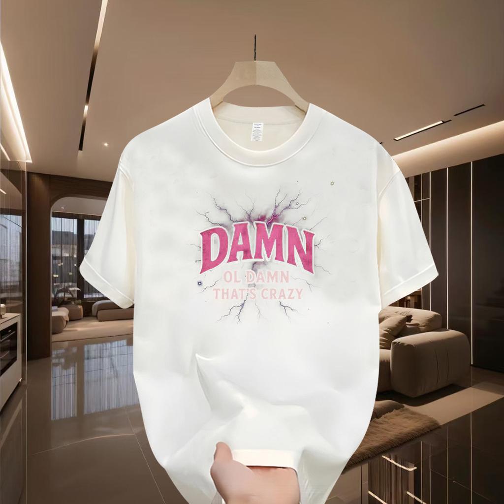 Cross-Border Exclusive Explosive Goods, Good Goods 100% Pure Cotton, Heavy Trendy Brand Short-Sleeved Men'S Casual Fashion Versatile Loose T-Shirt