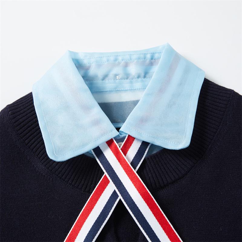 Women's Drawstring Knit Sweater with Organza Collar - Casual, Versatile, Slimming, and Warm Wool Layer