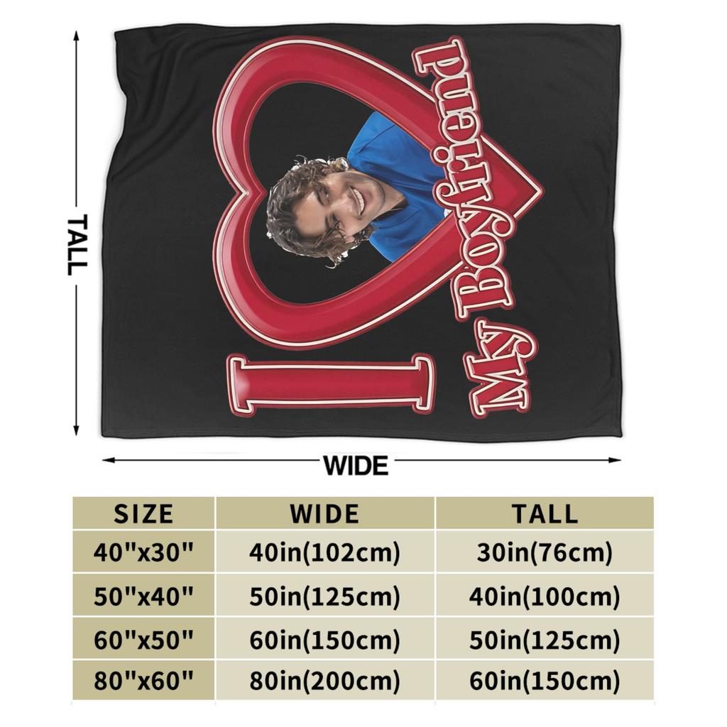I Love My Boyfriend John Logan Knitted Blankets Off Campus Wool Throw Blankets Airplane Lightweight Bedsprea,