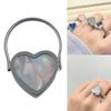 Openable Heart Shape Daily Wear Rings Stainless Steel Texture Stylish Women Rings Suitable for Anniversaries Dating