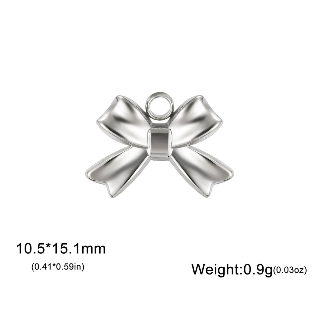 Teamer 3pcs Classic Bowknot Charms for Jewelry Necklace Earrings Making DIY Stainless Steel Gold Color Pendant Wholesale No Rust