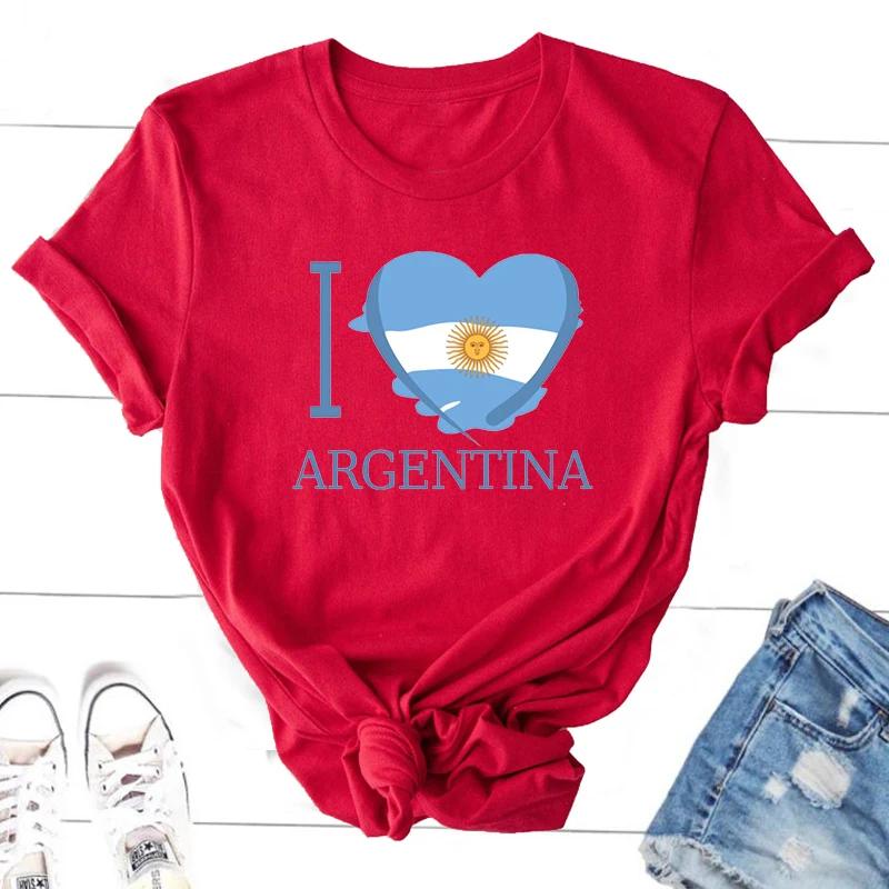 I Love Argentina Tshirts Women Unisex Casual Argentine T Shirt O Neck T Shirts Oversized Argentinian Flag Graphic Tees Clothes