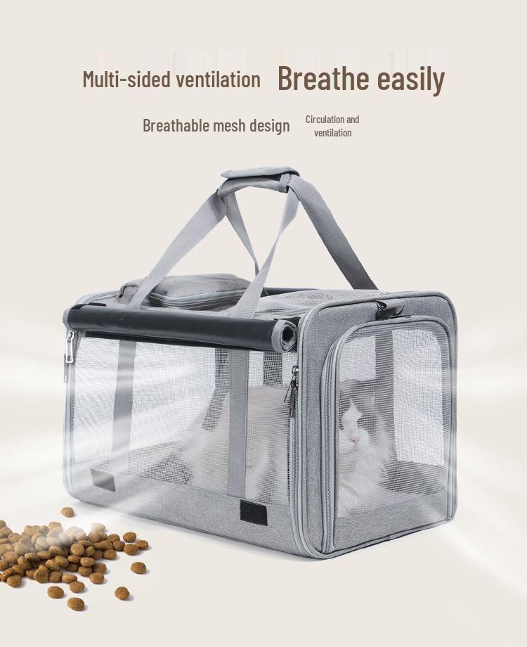 Pet Tote Bag: New Oxford Cloth, Breathable, Skylight Design, Portable Carrier