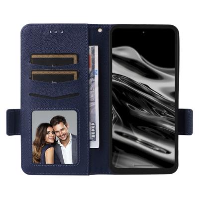 Für XREAL Beam Pro Hülle mit Handschlaufe Litschi-Textur PU-Leder Brieftasche Handyhülle