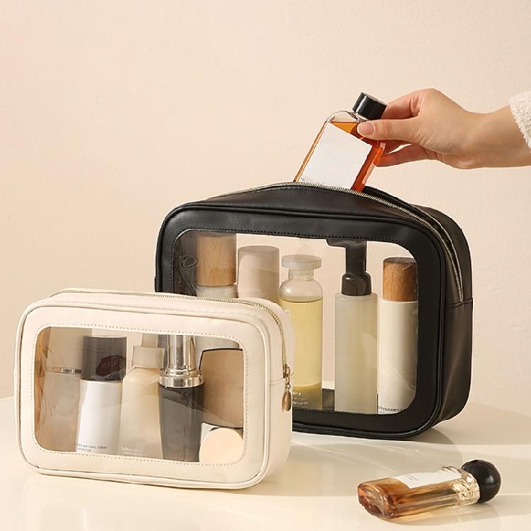Clear Front Easy Access Toiletry Organizer Waterproof Portable Travel Makeup Accessories Bag for Women Girls