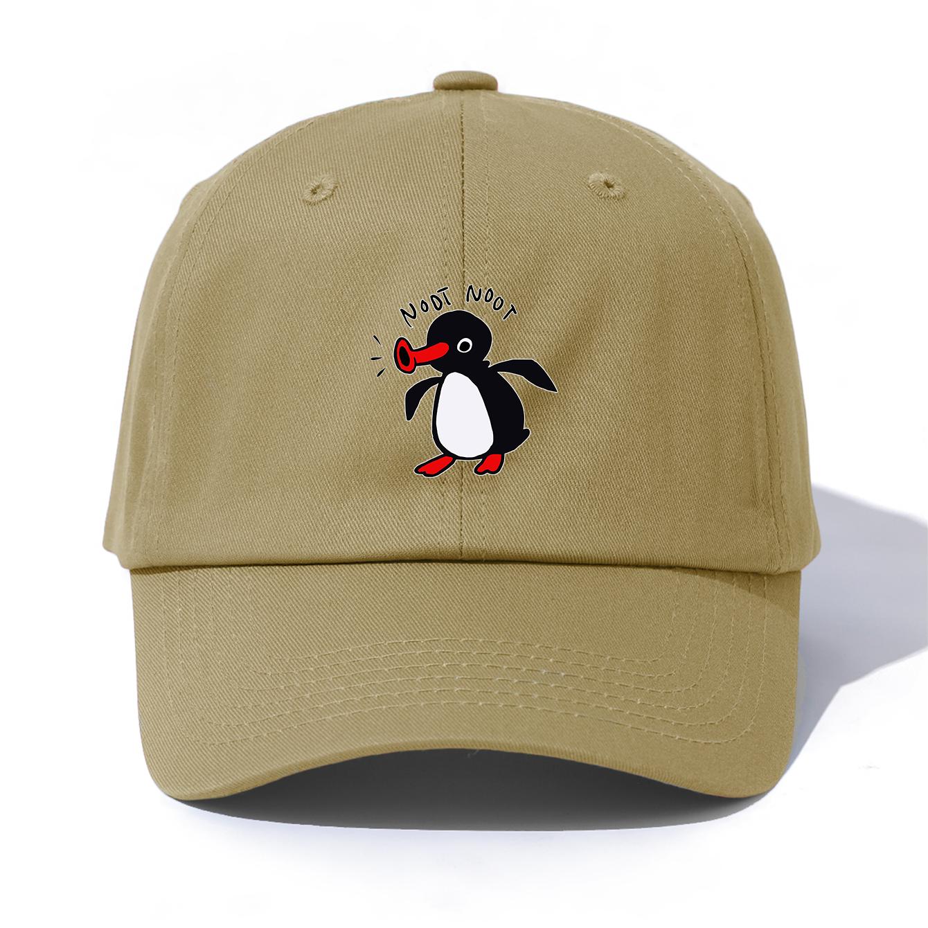 

1pc NOOT NOOT Print Baseball Cap for Adults,Minimalist Retro Style Casual Soft Adjustable Dad Hat,Perfect As Gift хакі