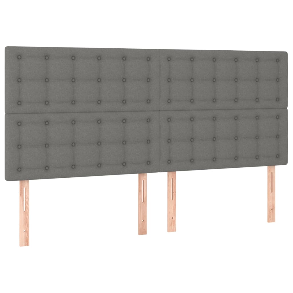 Box Spring Bed with Mattress Dark Grey 160 x 200 cm Fabric