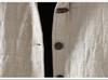 2025 Winter Quilted Retro Horn Button Cotton Linen Jacket