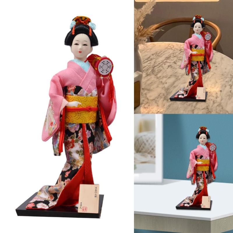 Ornamento de Brinquedo Kimono Japonês de 12 Polegadas para Decoração de Restaurante e Casa com Design Elegante Opcional