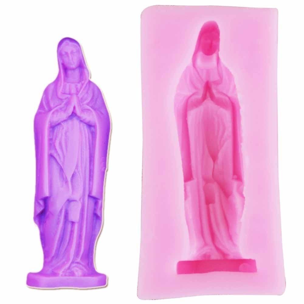 Virgin Mary Shaped 3D Fondant Cake Silicone Mold for Soap Polymer Clay Molds Chocolate Pastry Candy Making Decoration Tools