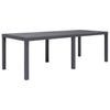 vidaXL Garden Table Brown 220x90x72 Cm Plastic Rattan Look