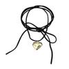 Diy Jewelry Goth Black Velvet 25mm Heart Pendant Choker Necklace for Women Weave Knotted Bowknot Adjustable Chain Jewelry