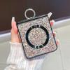 For Samsung Galaxy Z Flip 7 Ring Fold Bracket Magnetic Case for Samsung Galaxy Z Flip 6 Zflip 5 Zflip4 3 Shining Glitter Cover
