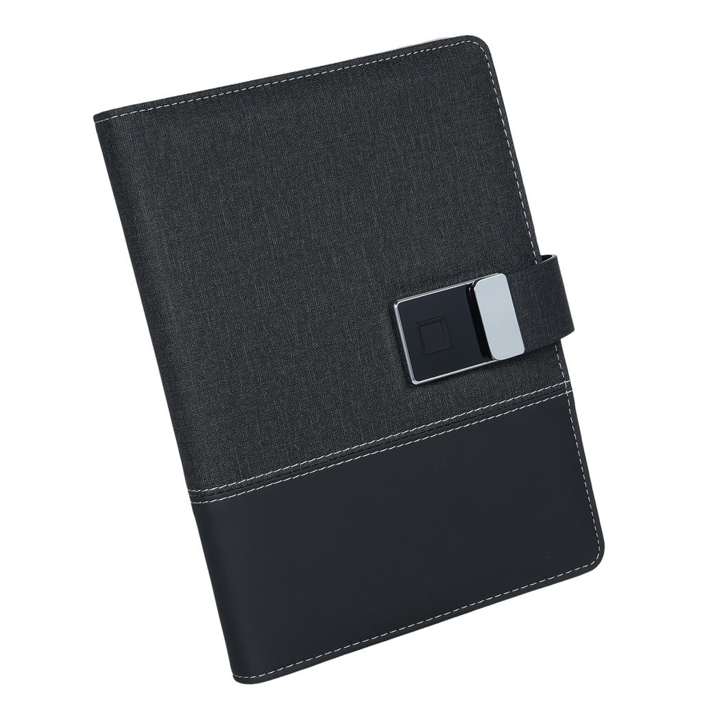 A5 Leather Notebook with Fingerprint Lock and 16GB High Speed USB Drive Lined Journal Planner 100 Page 6 Ring Binder 4