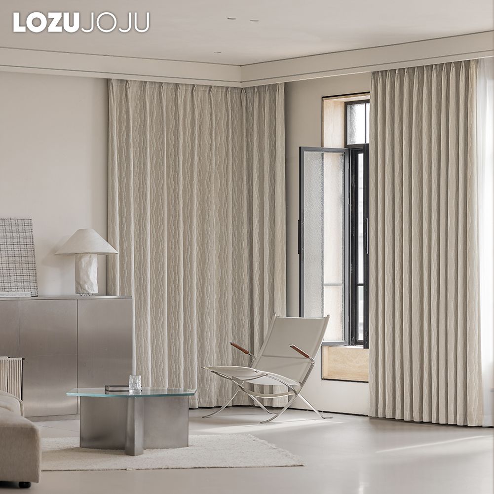 1PC LOZUJOJU Elegant Solid Color Blackout Curtain Double-sided Chenille Jacquard Thick Curtains for Bedroom Living Room Balcony Window for Home Decor