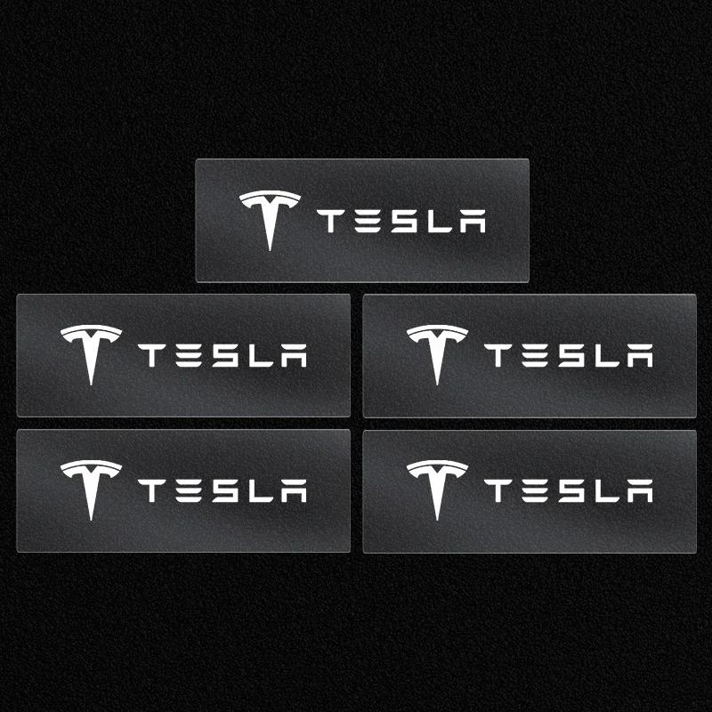 Adesivo de Carro Adesivos com Logo de Carro Tesla Lateral da Carroceria Para-lama Porta Janela Porta-malas Decalques Adesivos Decoração Exterior Para Tesla Modelo 3 Modelo S X