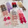 6Pcs/Set New Cute Solid Ribbon Bowknot Hair Clips for Baby Girls Handmade Bows Hairpin Barrettes Headwear Kids Hair Accessories