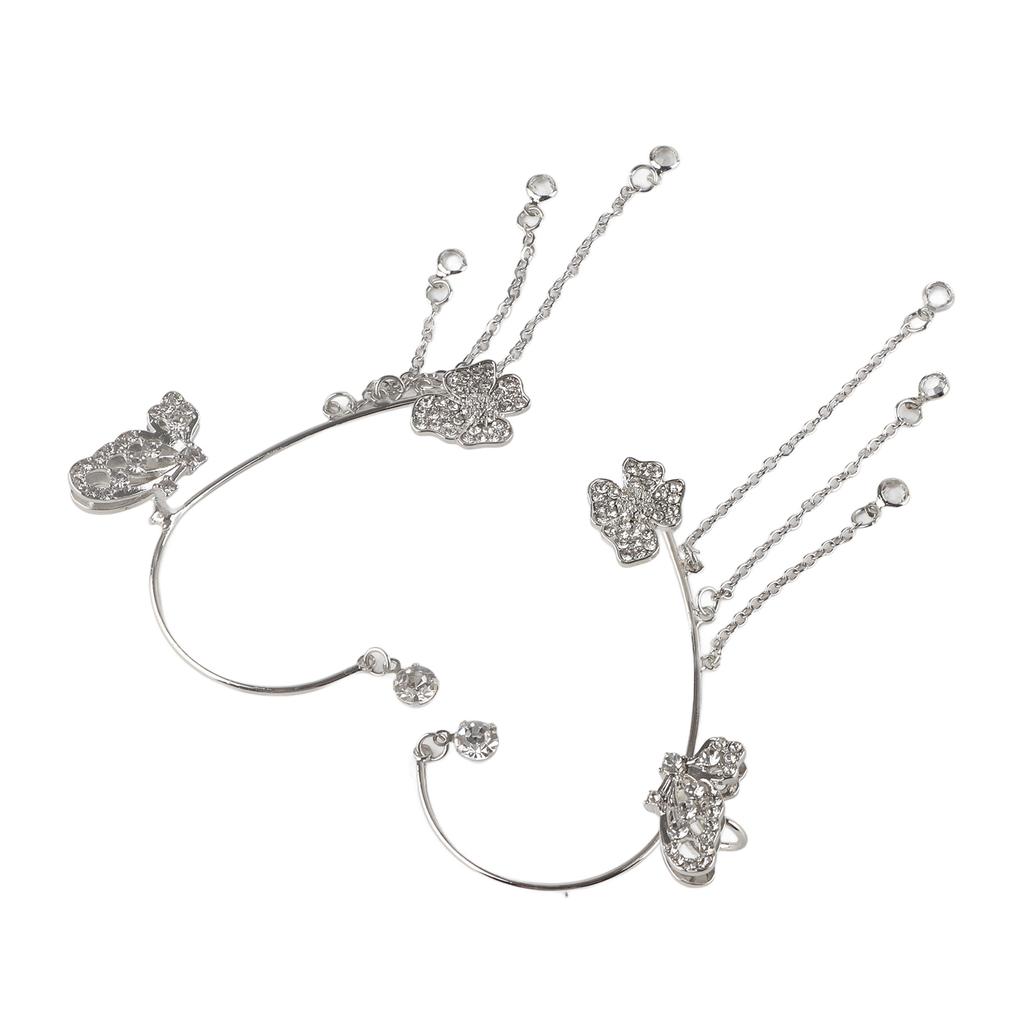 Butterfly Tassel Style Zircon Earrings for Women Girls No Piercing Butterfly Flower Tassel Long