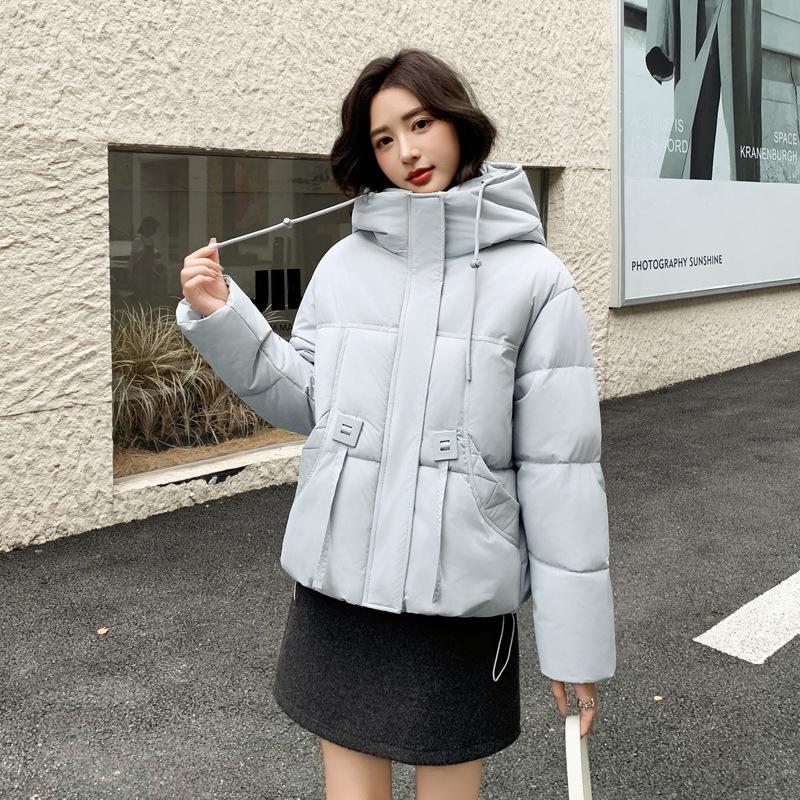 Thickened warm hooded down cotton clothes women's winter new large size fat mm short bread clothes cotton coat