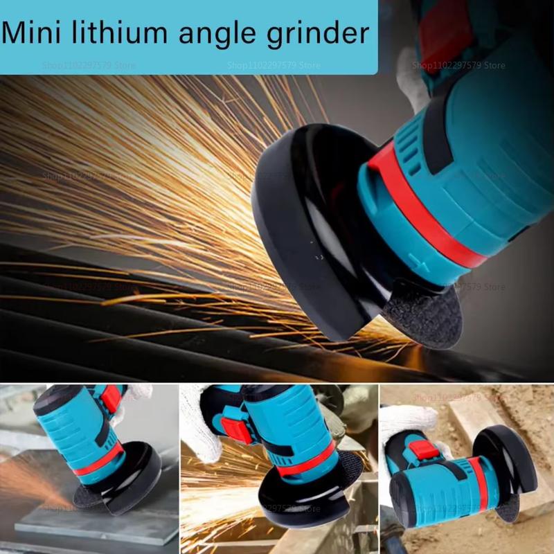 Electric Angle Grinder 19500rpm Lithium Battery Mini Polishing Grinding Diamond Cutting Tool for Metal Concrete DIY Projects