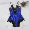 Women Satin Lace Bra Sexy Lingerie Underpant Siamese Sleepwear Bodysuit Babydoll