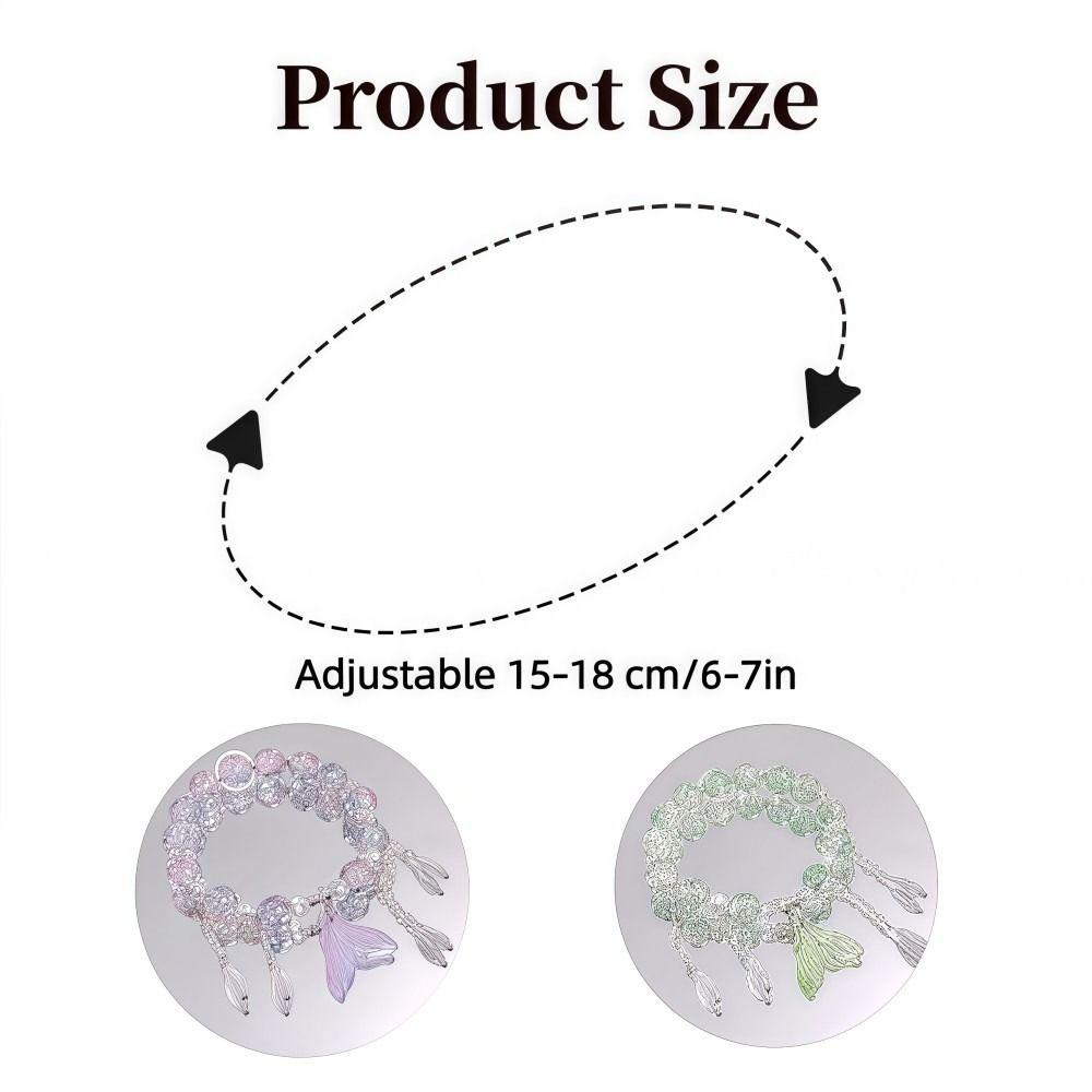 Sweet Lucky Bracelet Colorful Beads Bead Chain Fishtail Crystal Bracelet For Women Girls