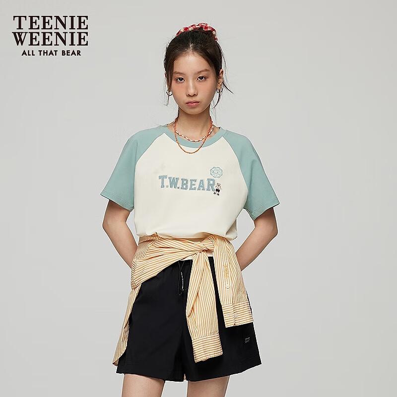 Teenie Weenie Women s Bear Graphic Contrast Raglan T-Shirt S