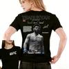 2026 Verão UFC Arman Tsarukyan Luta Gráfico Camiseta Feminina Esportes Algodão Manga Curta Solta Lazer Fitness Camisa Unissex