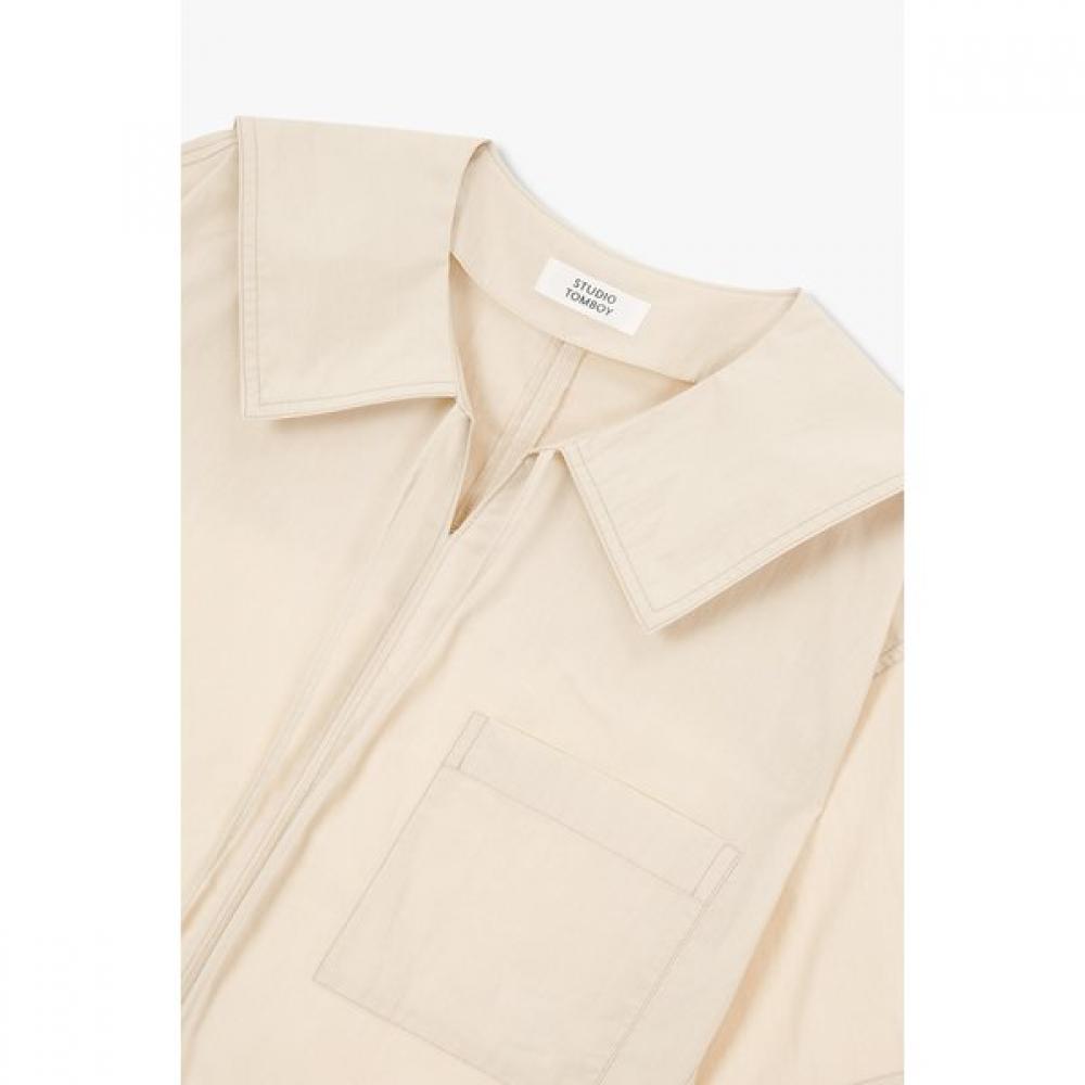 STUDIO TOMBOY Sailor Collar Short Sleeve Shirt  9175321988ar 