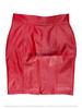 Stylish Formal Wear Soft Women's Skirt Red Genuine Lambskin Leather Party