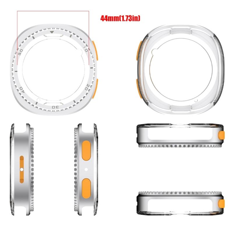 

Ergonomic Stylish Metal Frame Cover Scratch Resistant Housing Protective Shell For Watch 8 40mm/44mm Modern Appearance серебряный