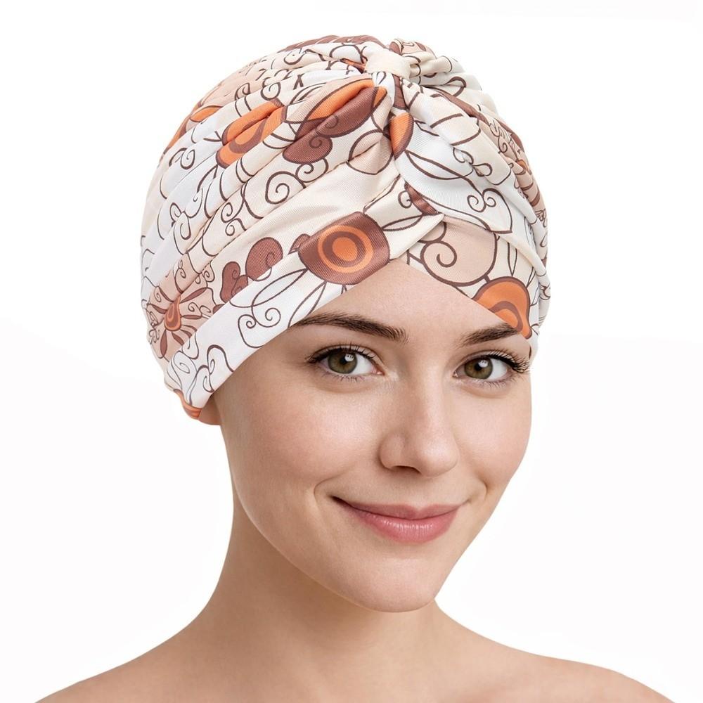 Pleated Twist Knot Turban Hat Knotted Style Floral Head Wrap Fashion Head Wrap Cap Women Headwear 3