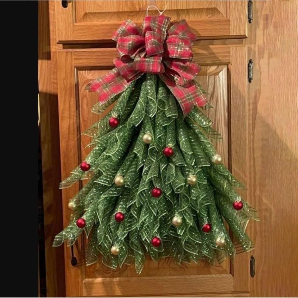 Handmade Front Door Christmas Tree Wreath Simulation Christmas Wreaths Xmas Tree Wreath