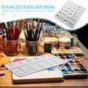 2pcs Stainless Steel Palette Watercolor Pigment Trays Color Mixing Plates Makeup Mixing Palette Watercolor Drawing Paint Trays Metal Pigment Plates