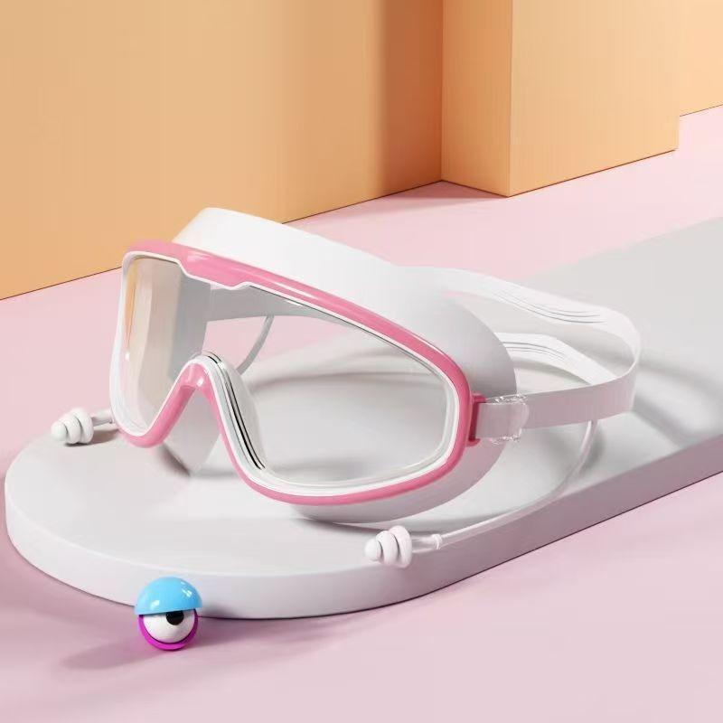 Kids Swimming Goggles Big Frame HD View Anti-fog Waterproof Children's Swim Goggles Boys and Girls Multi-color To Choose