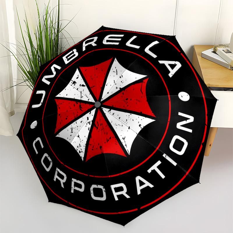 Umbrella Corporation Emblem Compact Travel Automatic Umbrella Compact 8-Rib Lightweight Lightweight All-Season Travel Fashion Lovers Best for Christma