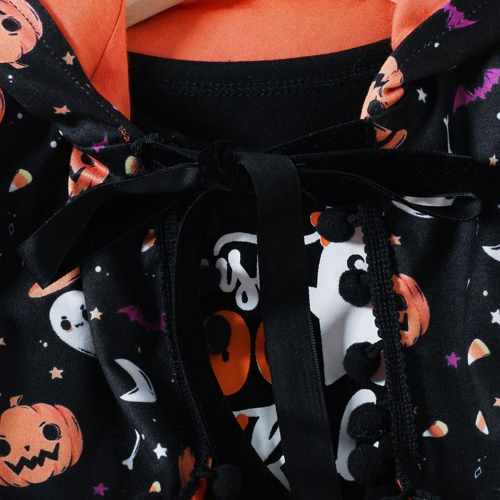 Kleinkind Halloween Bedrucktes Cape Kleid mit Kapuze für Kinder