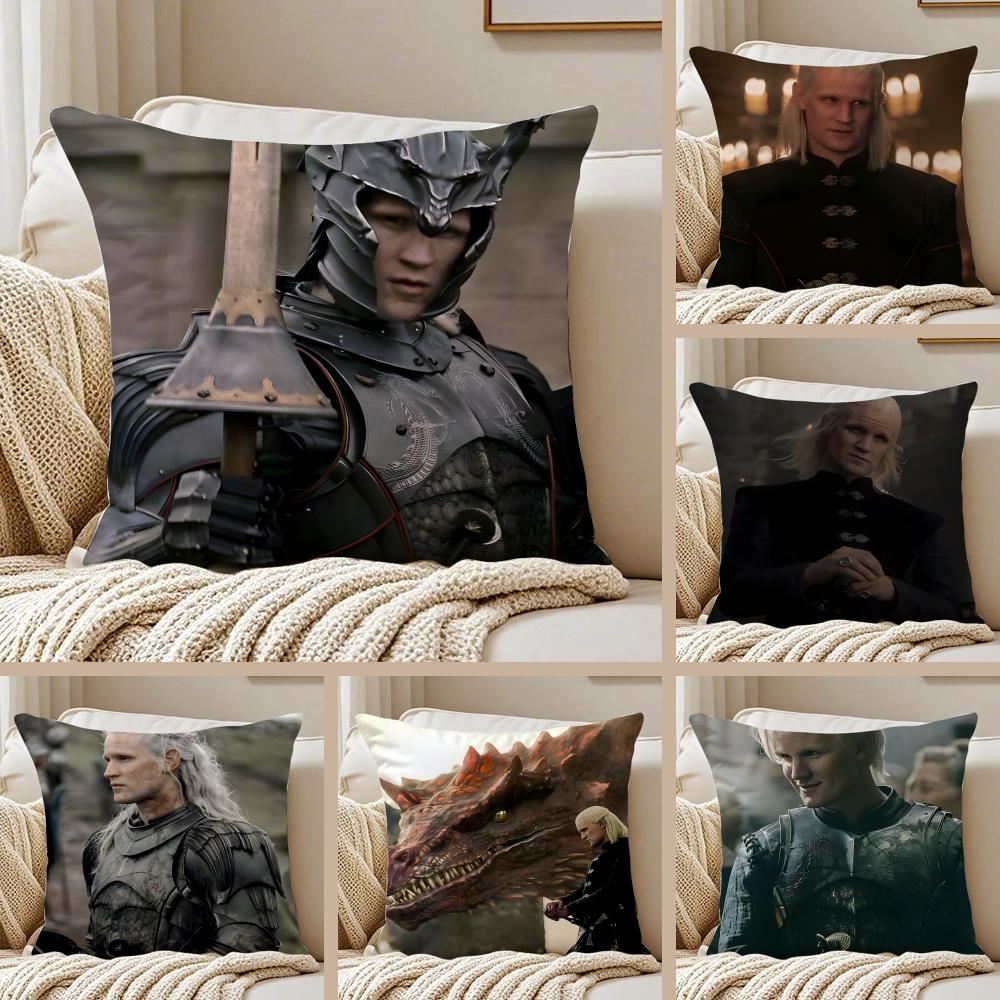 DDaemon Targaryen Pillow Top Fantasy Cushion Cover Pillowcase Antidustmite living Room Sofa Decor Cushion Room
