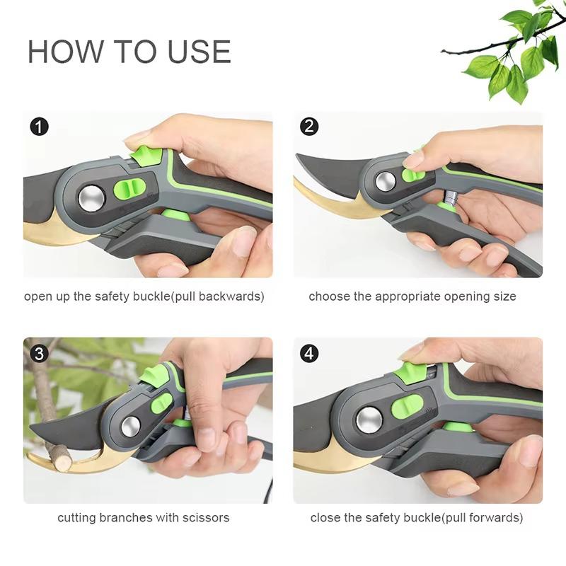 SK5 Pruning Shears For Garden-Heavy Duty Bypass Clippers with Ergonomic Non-Slip Handle/Labor-Saving Spring