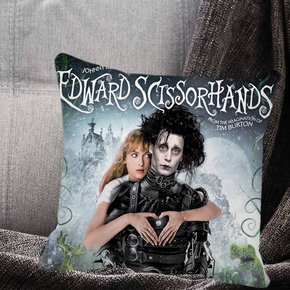 Edward Scissorhands Movie Pillow Case Square Pillow Bedroom Sofa Leisure Comfort Cushion Home Decoration