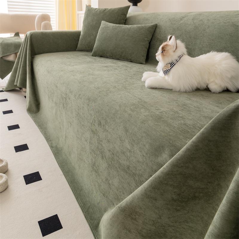 Four Seasons Waterproof Solid Color Cut Fleece Sofa Cover Non-slip, Urine-proof and Anti-dirty Sofa Towel Cover