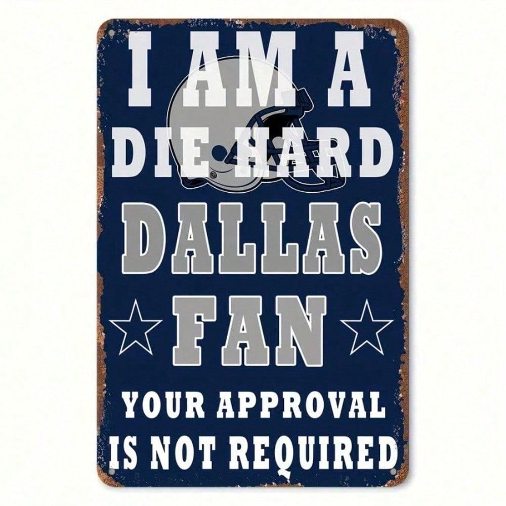 Metal Poster Wall Art Dallas Cowboys Vintage Fan Gift Aluminum Rustproof