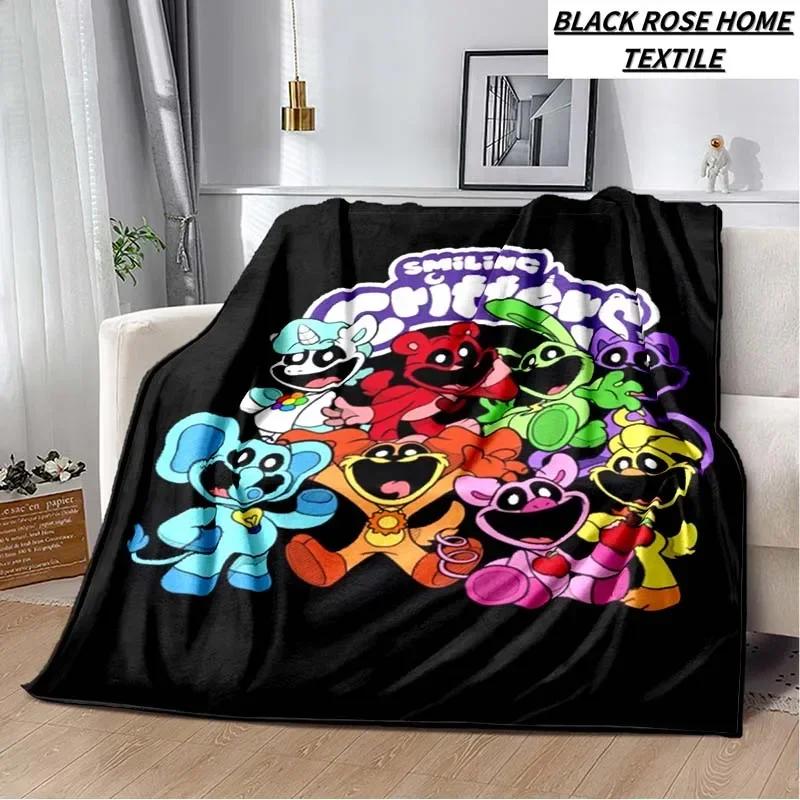 Fashion Art Print Cartoon Anime S-smiling critters Blanket Outdoor Car Travel Portable Camping Warm Cover Blanket Birthday Gift