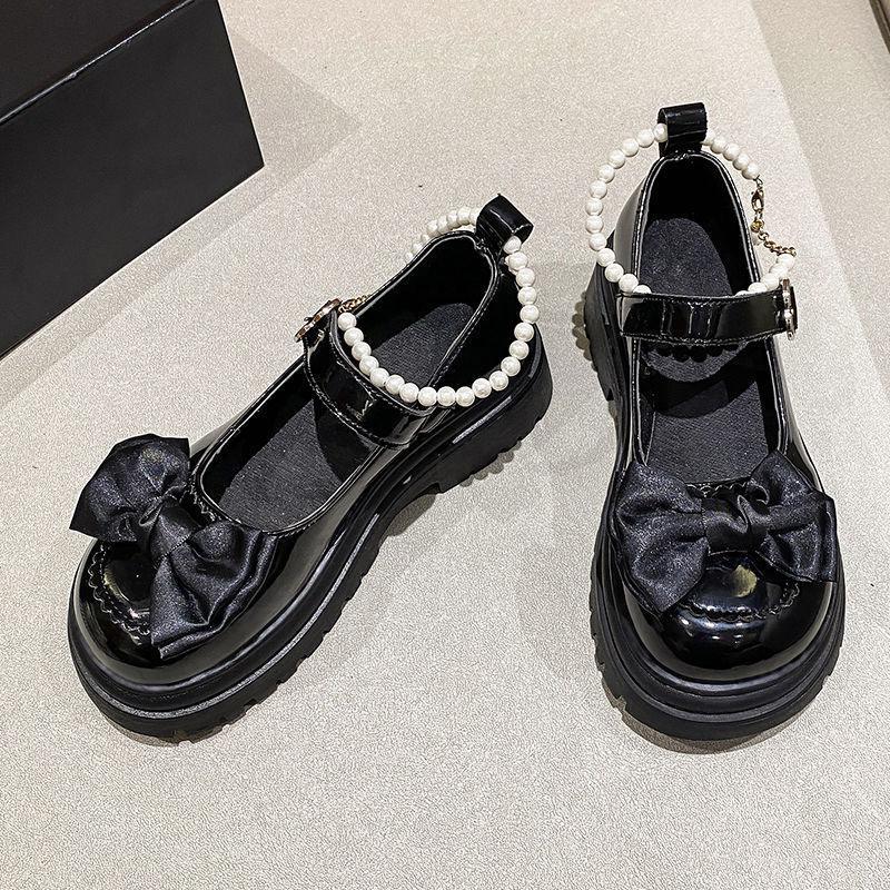 Nouvelles chaussures de printemps et d'automne à la française pour femmes, chaussures en cuir confortables et à semelle souple, assorties à tout