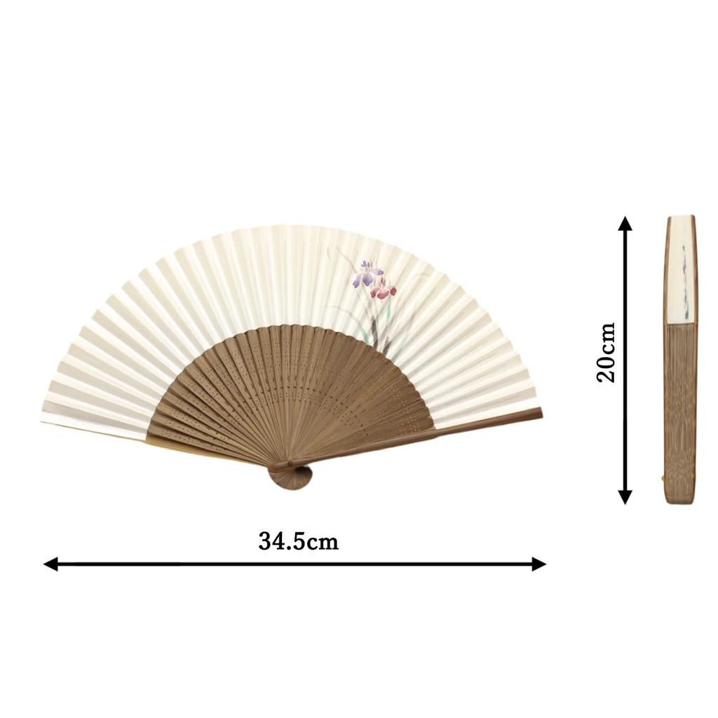 folding in A handcrafted paper fan for perfect for personal use or as a Comes with a simple 20cm x when Kyoto-style fan, hand-painted Kyoto, Japan.