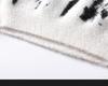 Men's Graffiti Print Semi-High Neck Thick Sweater Knitwear