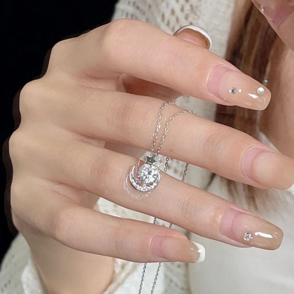 Titanium Steel Tassel Pearl Necklace with Zircon - Women's Luxury Clavicle Chain